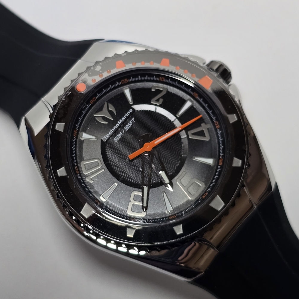 TechnoMarine Lusso Mare Men's Watch - 44mm, Black, Orange (TM-225022) - Picture 3 of 12
